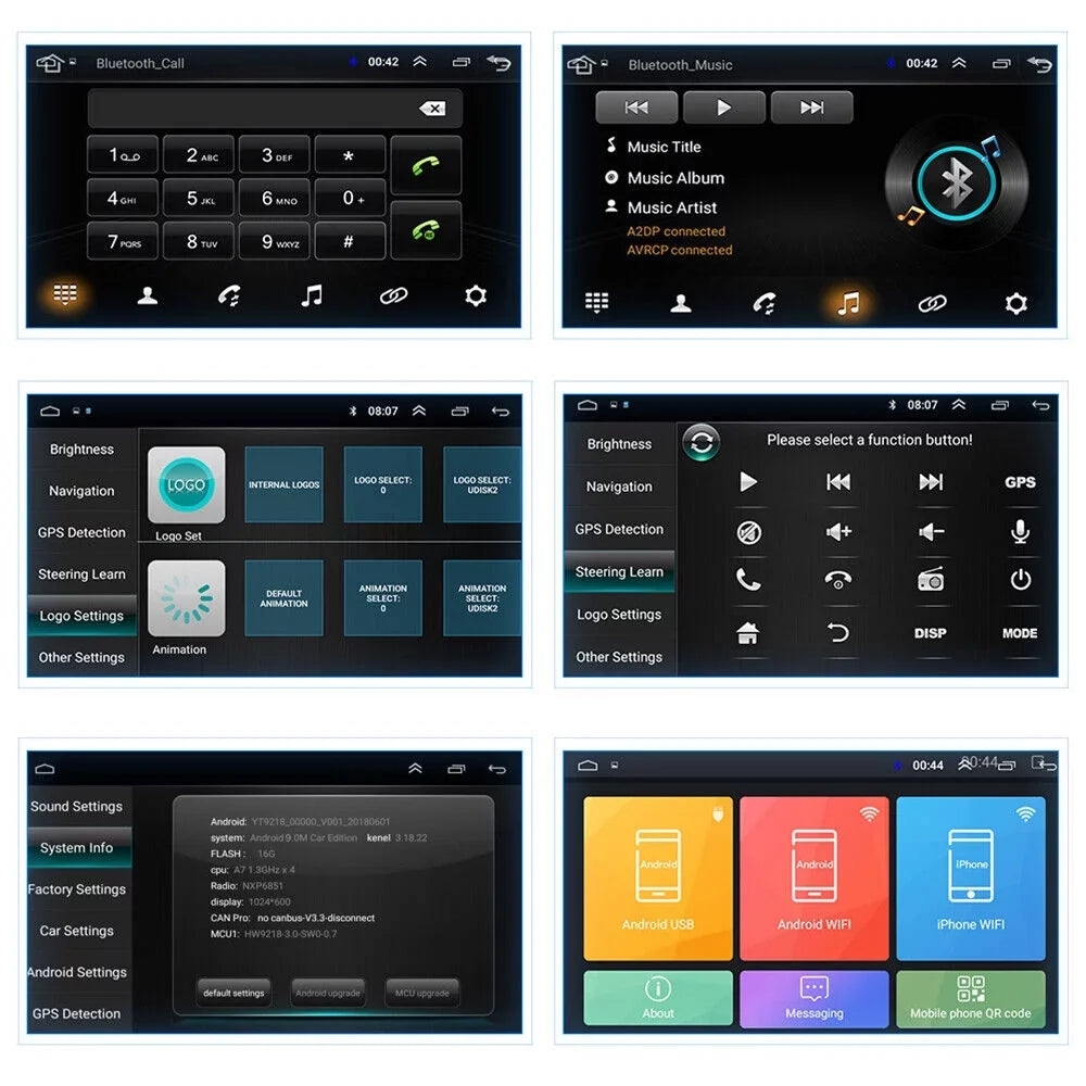 kydely  10 Inch On-Board Android 9.1 GPSize Wifi Dual Din Touch Sizecreen Player Navigation