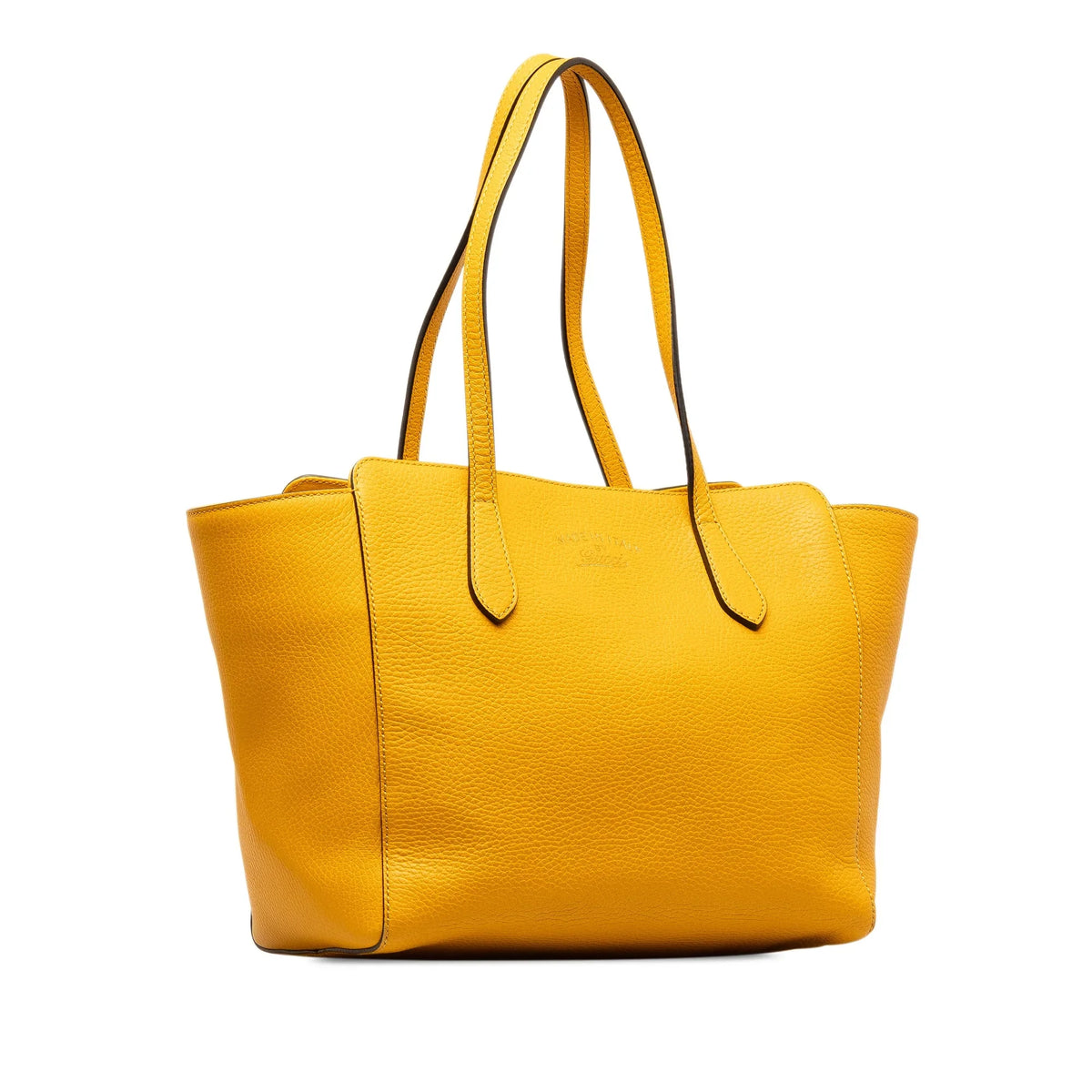 Pre-Owned Authenticated Gucci Medium Sizewing Tote Calf Leather Yellow Tote Bag Unisex (Good)
