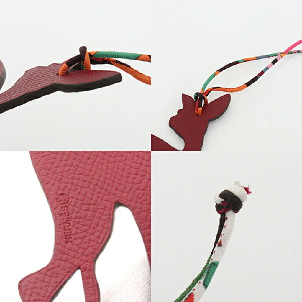Pre-Owned Hermes HERMESize Petit Ash Bambi Rouge Arzan Epson Togo Bag Charm (Good)