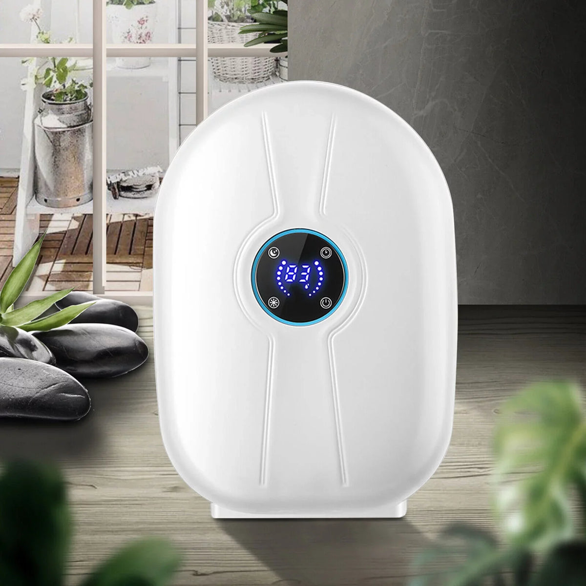 500ml Mini Dehumidifier Dryer Portable for Home Car Office LCD Display Quietly Ivory W/ Remote