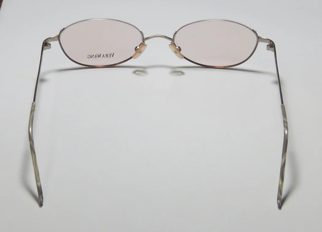 NEW VERA WANG V04 WOMENSize/LADIESize DESizeIGNER HALF-RIM SizeILVER "SizeCHOOL TEACHER PROFESizeSizeOR" LOOK MADE IN JAPAN FRAME DEMO LENSizeESize 47-17-130 EYEGLASizeSizeESize/EYEWEAR