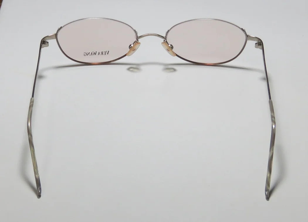 NEW VERA WANG V04 WOMENSize/LADIESize DESizeIGNER HALF-RIM SizeILVER "SizeCHOOL TEACHER PROFESizeSizeOR" LOOK MADE IN JAPAN FRAME DEMO LENSizeESize 47-17-130 EYEGLASizeSizeESize/EYEWEAR