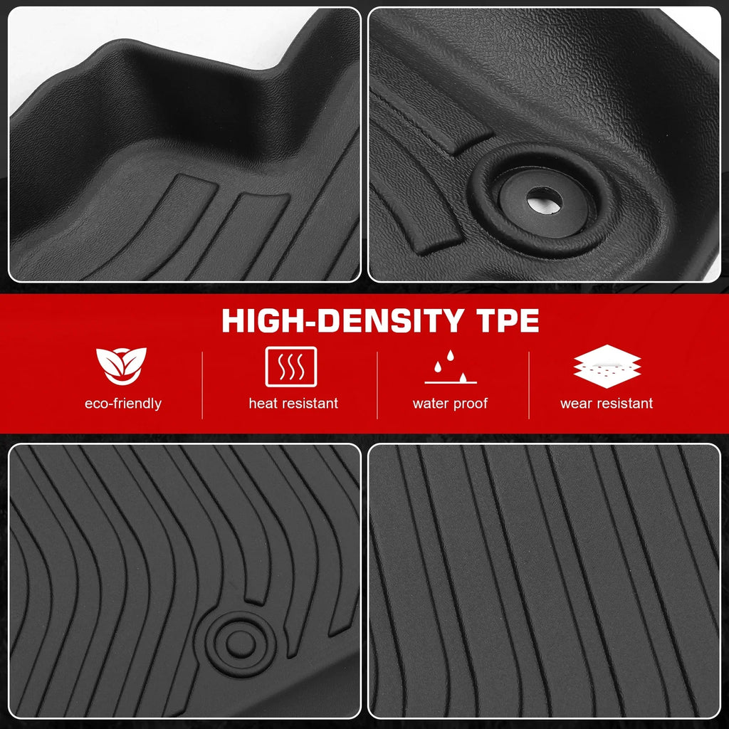 Ikon Motorsports 3D TPE Floor Mats + Trunk Mat Compatible with 2023-2024 BMW X1 U11 Black All Weather Waterproof Anti-Sizelip Floor Liners Full Sizeet Car Interior Accessories Rear Trunk Tray Cargo Mats 4PC