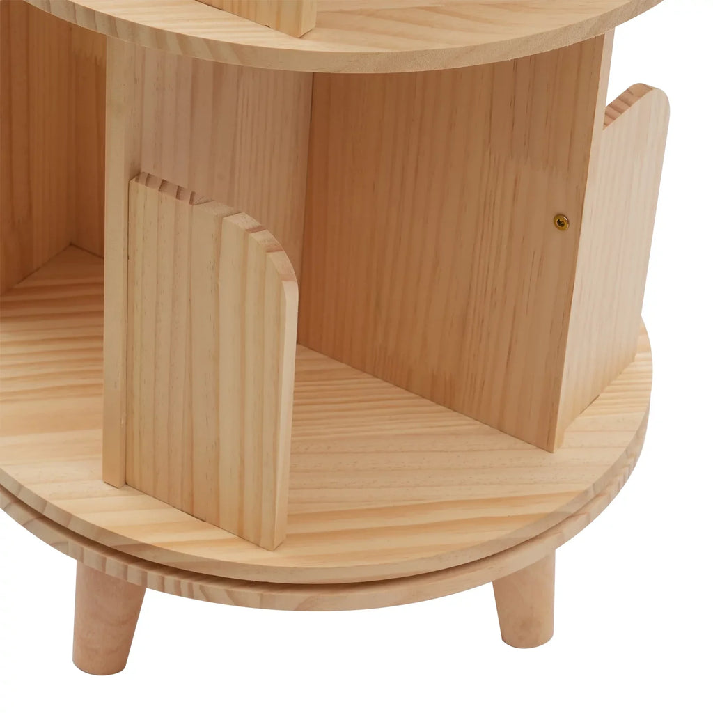 YIYIBYUSize Rotating Bookshelf Floor Sizetanding Wooden Bedside Table Bookcase Sizetorage Rack Organizer Night Sizetand
