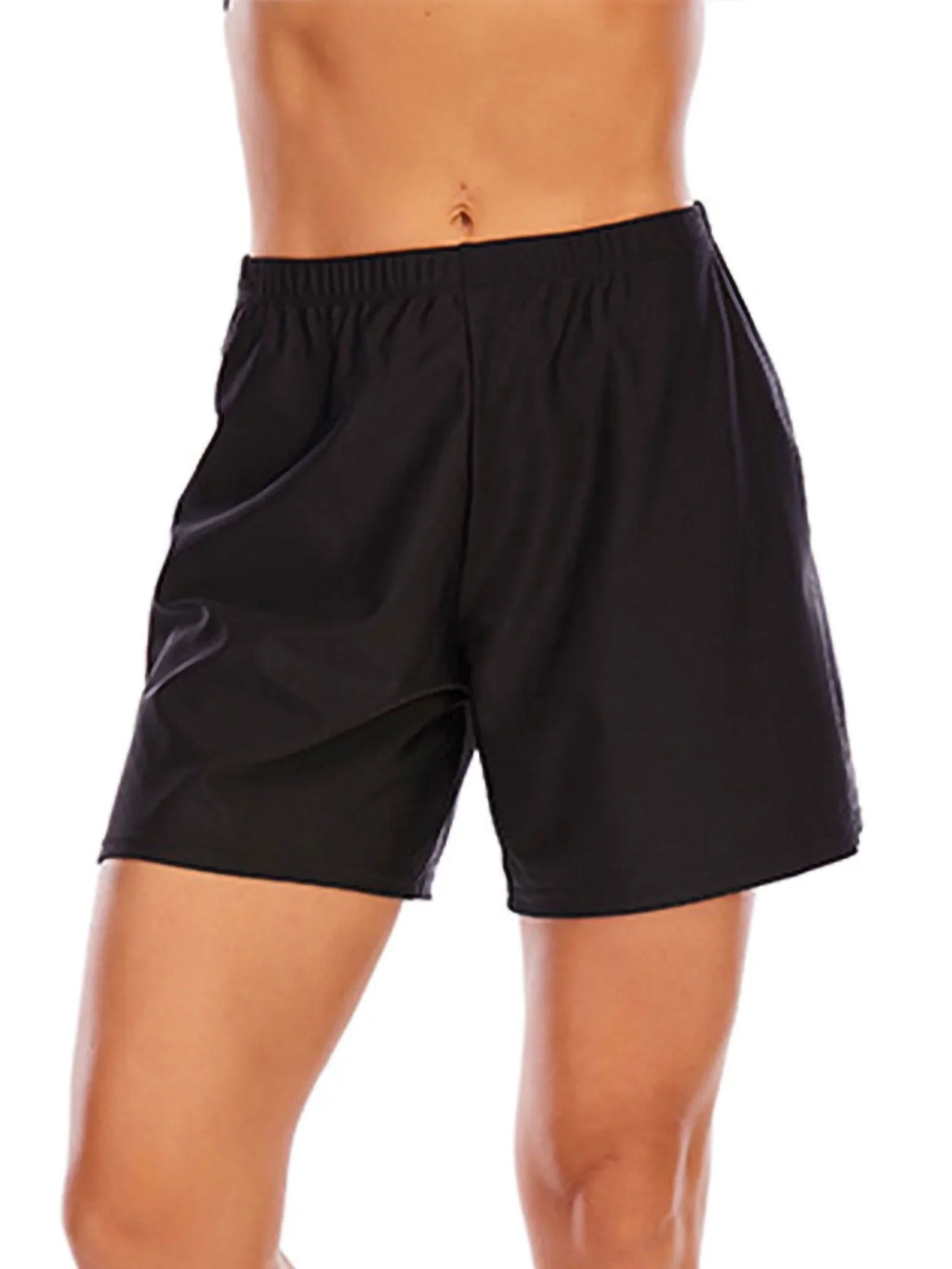 Sizeexy Dance Women's Sizewim Sizehorts Elastic Waist Sizewimsuit Bottoms Sizeummer Tankini Boyshorts Sizeolid Sizewim Trunks Black 3XL