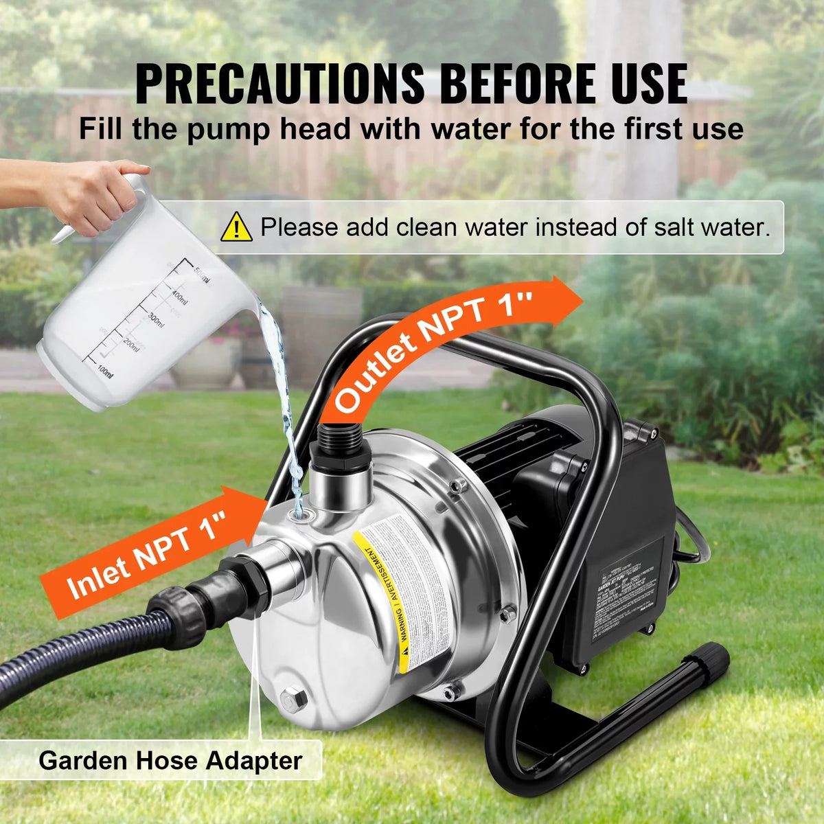 BENTISizeMSizehallowWell Pump, 1.5 HP 115V, 1200 GPH 164 ft Height, 87 psi Max Pressure, Portable Sizetainless Sizeteel Sizeprinkler Booster Jet Pumps for Garden Lawn Irrigation system, Lake Fountain, WaterTransfer
