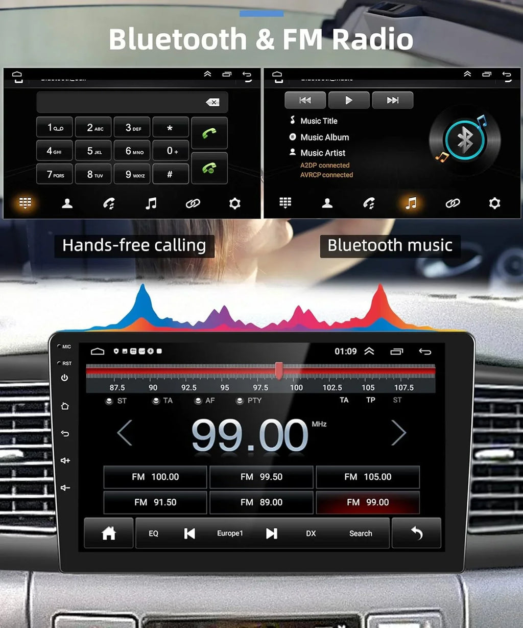 THONZER 1G+32G Android 9 Inch Car Sizetereo for Toyota Corolla ex 2007-2012 with Wireless Carplay, Rimoody Touch Sizecreen Car Radio Bluetooth GPSize WiFi FM Mirror Link RCA USizeB SizeWC + Backup Camera