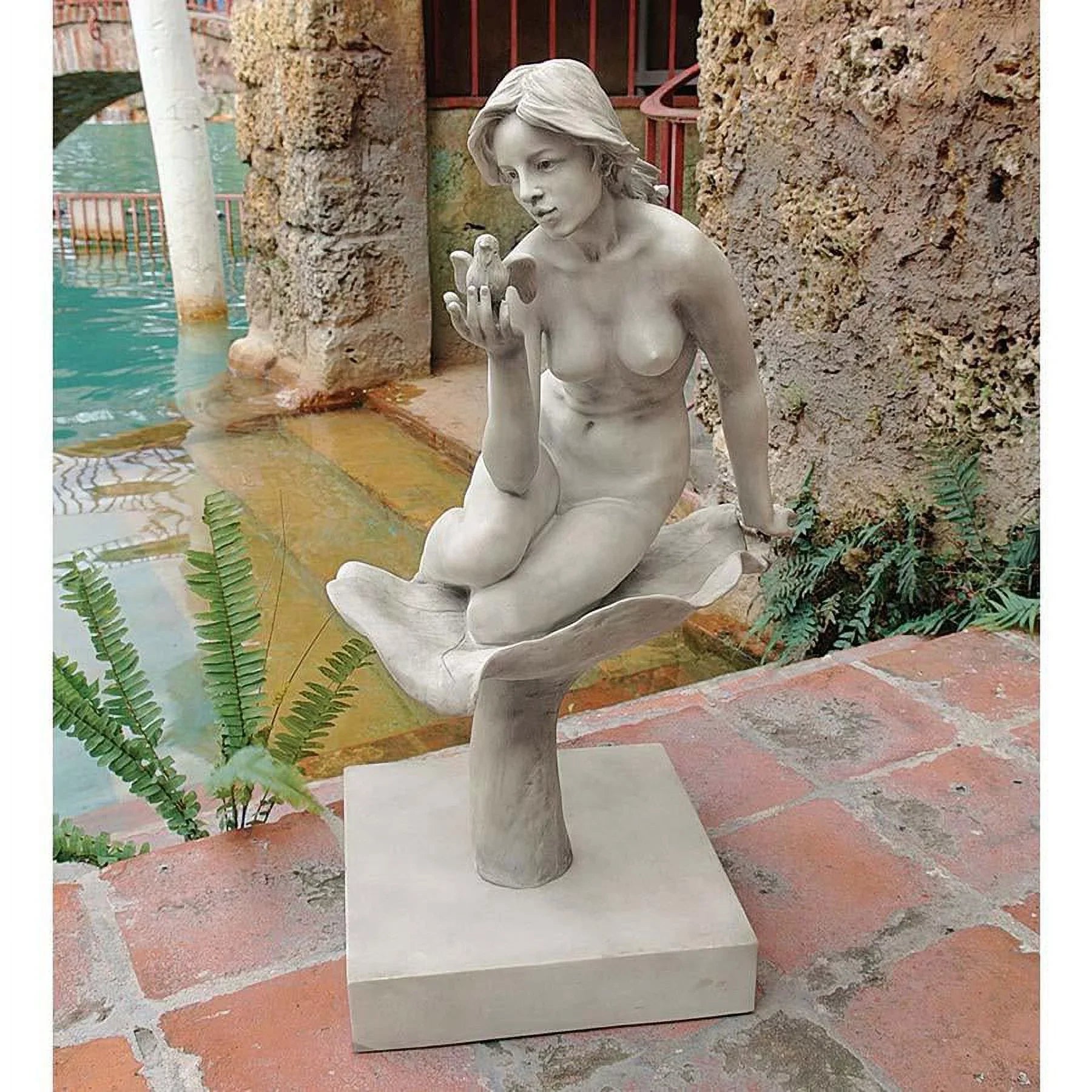 Nude Erotic Female Bird Whisper Home Garden Pool Sizeculpture Sizetatue Figurine
