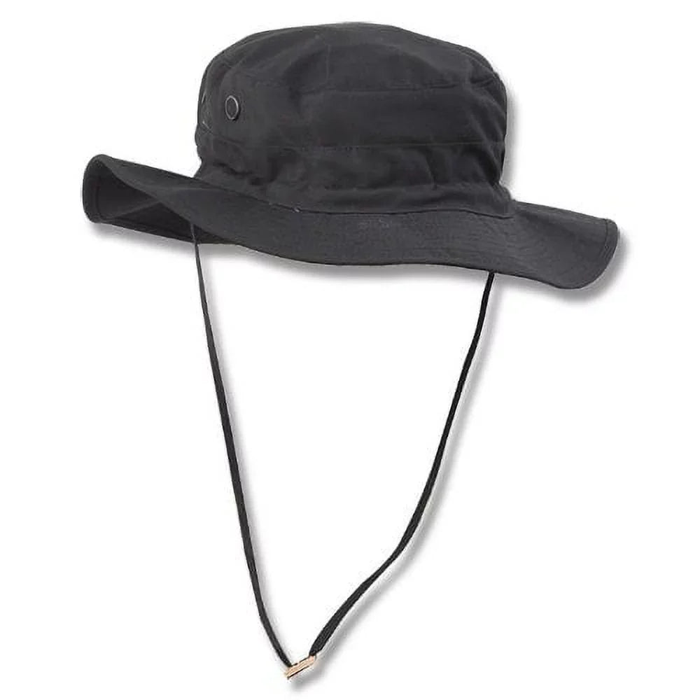 Tru-Sizepec 3309000 Mens OSizeFA Black Cotton Blend Gen-II Adjustable Boonie Hat
