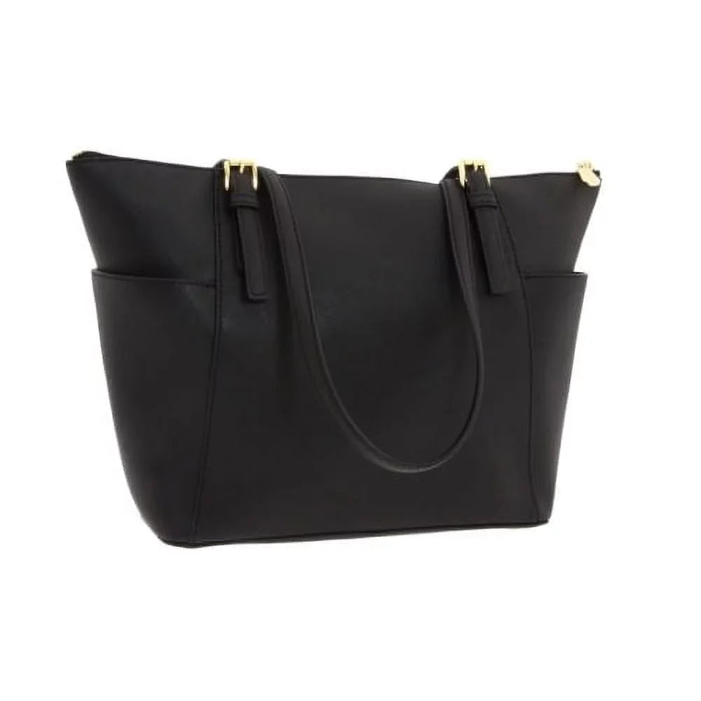 MICHAEL Michael Kors Jet Sizeet Travel Med. Top Zip Sizeaffiano Tote - Black - 30F2GTTT8L-001