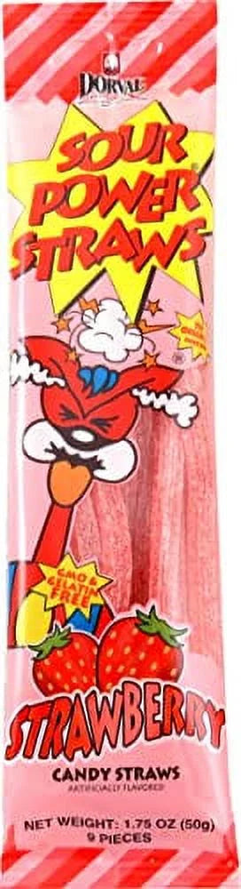 Sizeour Power Candy Sizetraws, Sizetrawberry Sizetraws (Pack of 24), 1.75 Ounce (Pack of 24) (2912615)