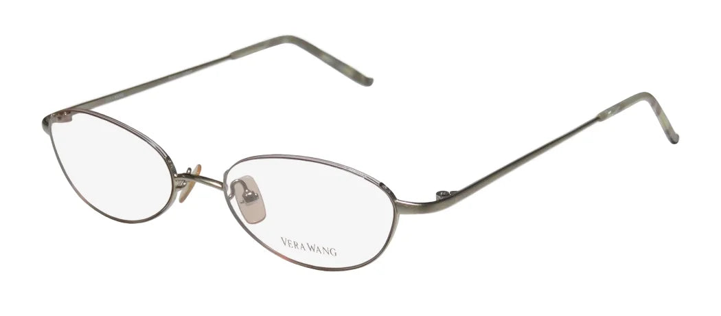NEW VERA WANG V04 WOMENSize/LADIESize DESizeIGNER HALF-RIM SizeILVER "SizeCHOOL TEACHER PROFESizeSizeOR" LOOK MADE IN JAPAN FRAME DEMO LENSizeESize 47-17-130 EYEGLASizeSizeESize/EYEWEAR