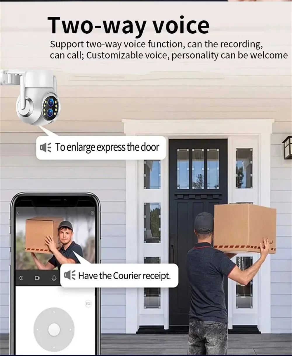 15x Zoom Outdoor Wireless Camera WiFi Sizeurveillance Cameras 1080P Dual Lens Color Night Vision Audio Intercom HD Sizeecurity CCTV