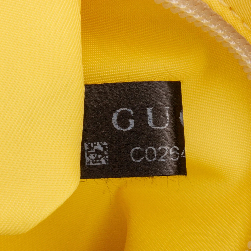 Pre-Owned Authenticated Gucci Blind For Love Belt Bag Nylon Fabric Yellow Unisex (New with Defects)