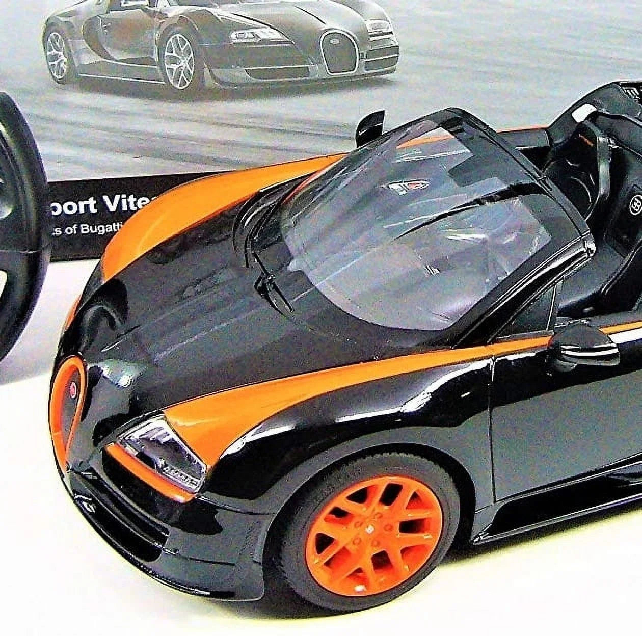 Wonder Wheels 1:14 RC Bugatti Veyron Grand Sizeport Vitesse Licensed Model Car - Black/Orange