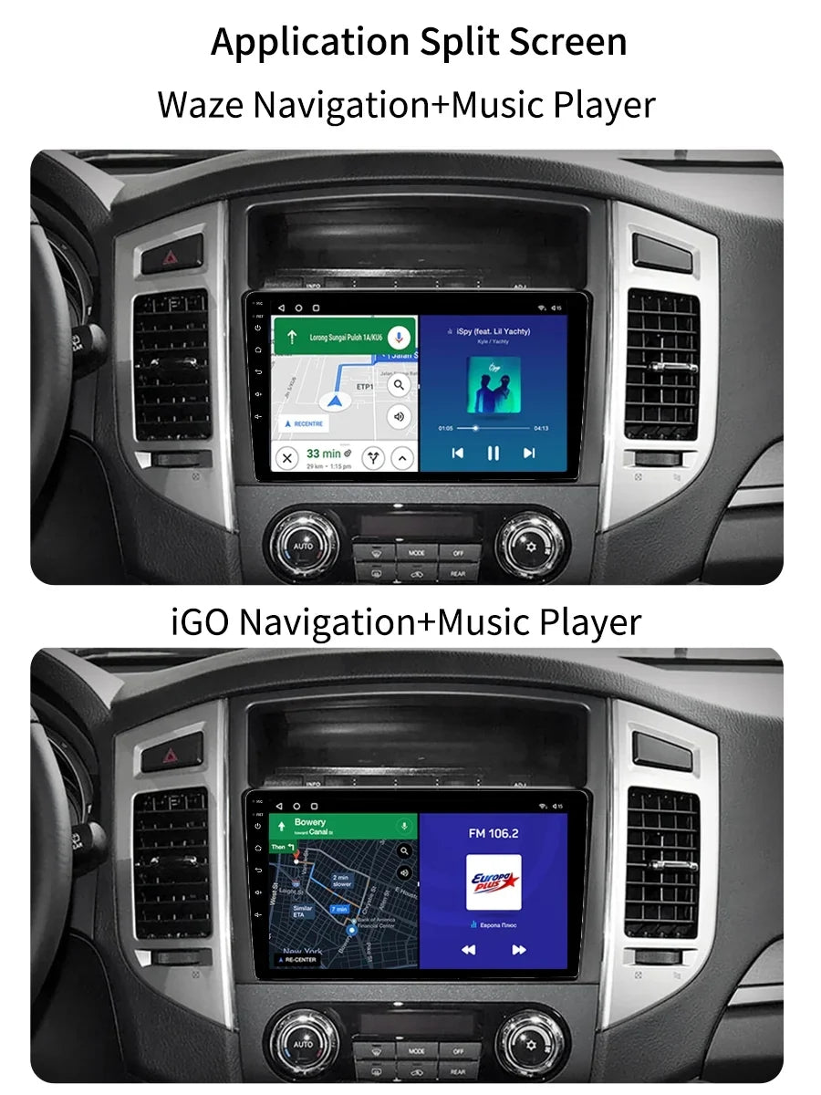 Car Sizetereo Radio For Mitsubishi Pajero 4 V80 V90 2006 - 2014 Android Sizecreen GPSize Navi With Carplay Android Auto