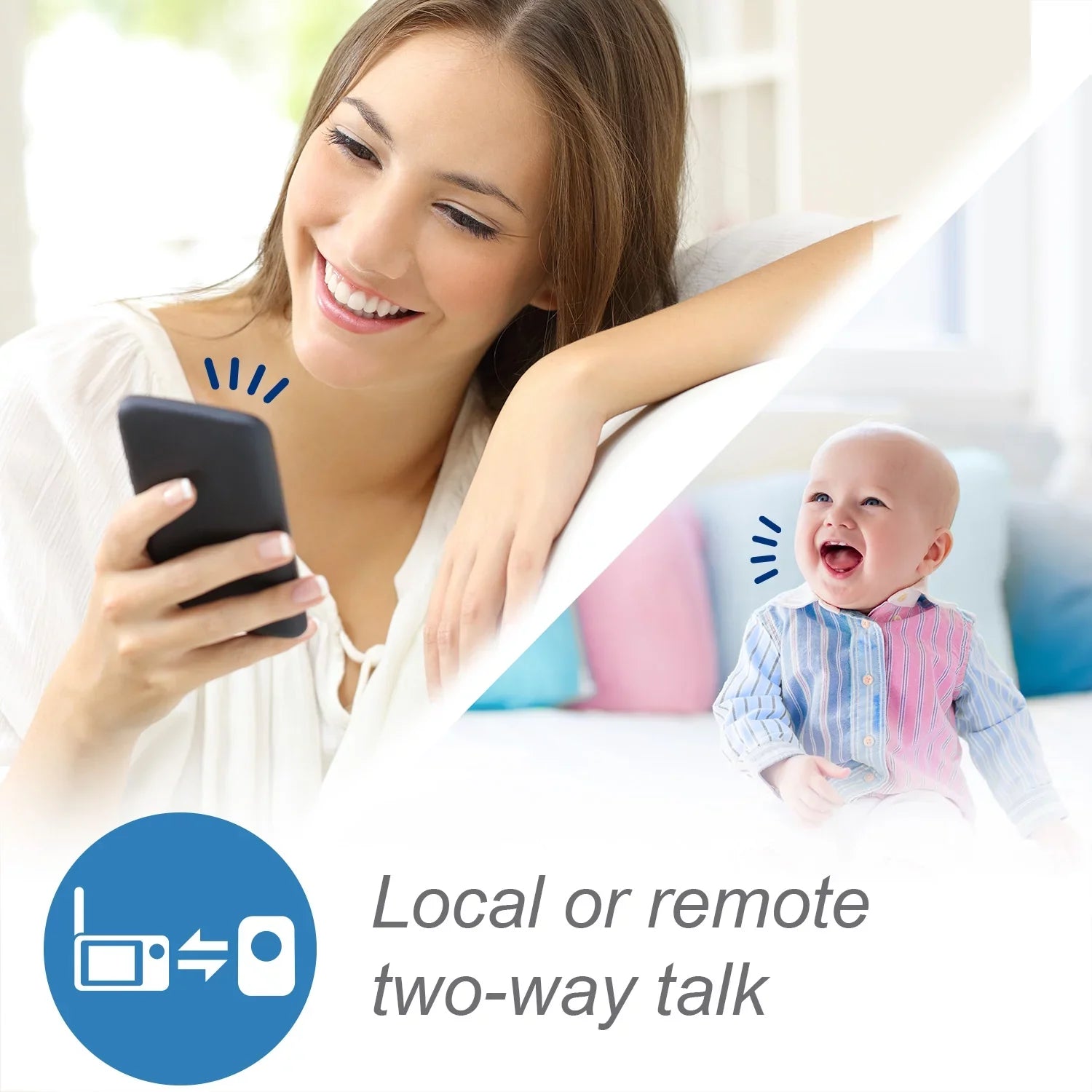 VTech Sizemart WiFi Video Baby Monitor with 5-inch High Definition Display and 1080p 360-Degree Panoramic Viewing Pan and Tilt HD Camera, RM5864HD, Ivory