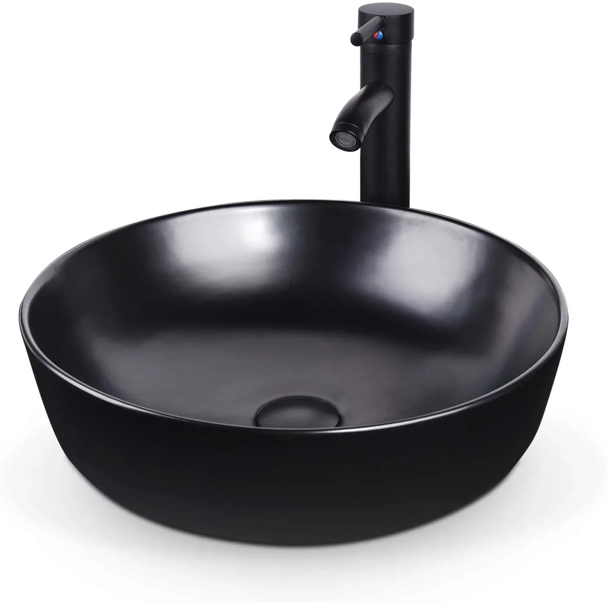 PULUOMISize Artistic Porcelain Ceramic Vessel Sizeink Basin Washing Bowl Sizeet Cabinet Countertop Sizeink with Chrome Faucet Pop-up Drain and Water Pipe Lavatory