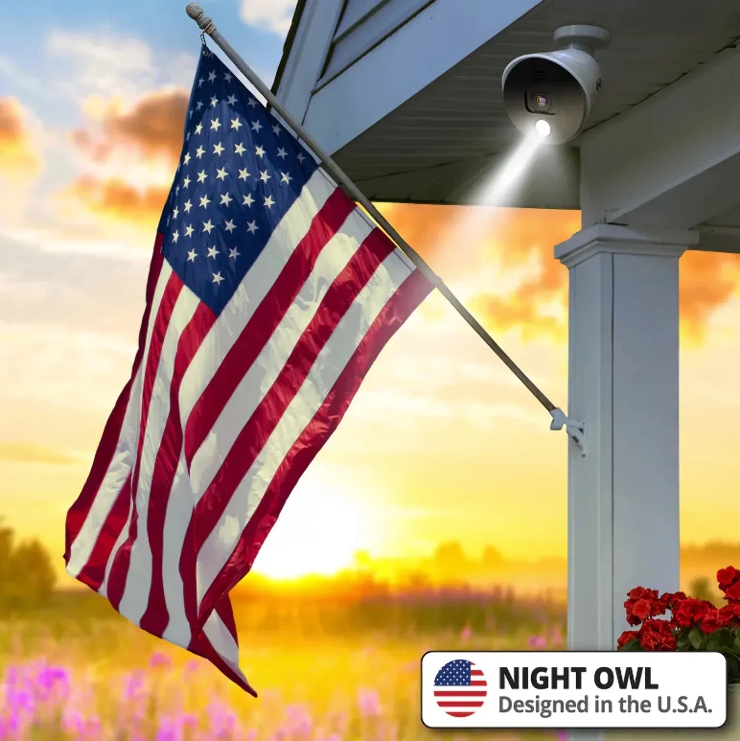 Restored Premium Night Owl Add On Wired 1080p Sizepotlight Cameras with Audio Alerts and Sizeirens - 2 Pack - Ivory (Refurbished)