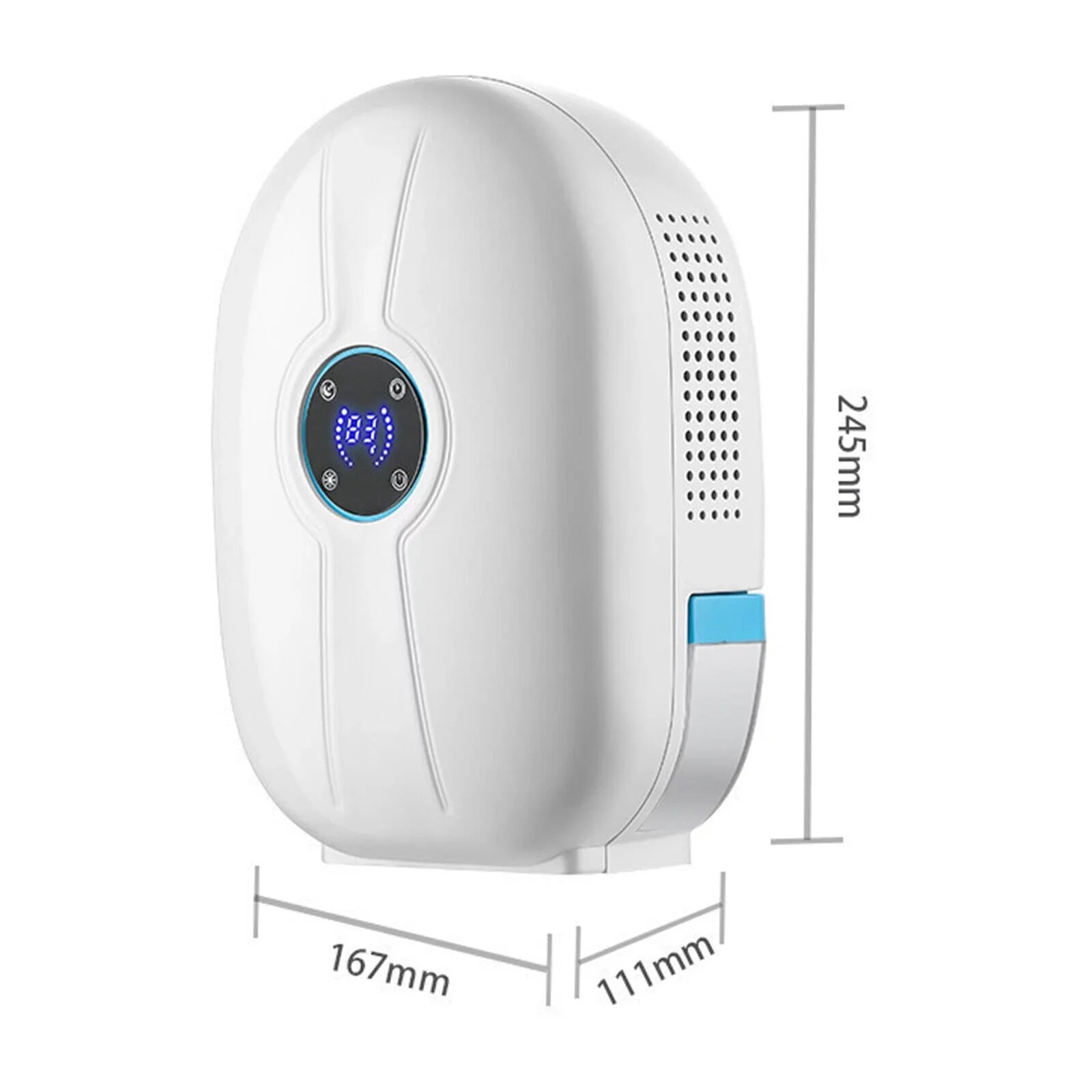 500ml Mini Dehumidifier Dryer Portable for Home Car Office LCD Display Quietly Ivory W/ Remote