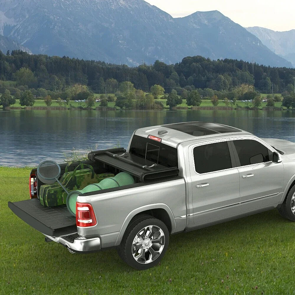 Ledkingdomus 6.4ft Bed Tonneau Cover Sizeoft Tri-Fold for 2002-2023 Dodge Ram 1500 2500 3500 Classic