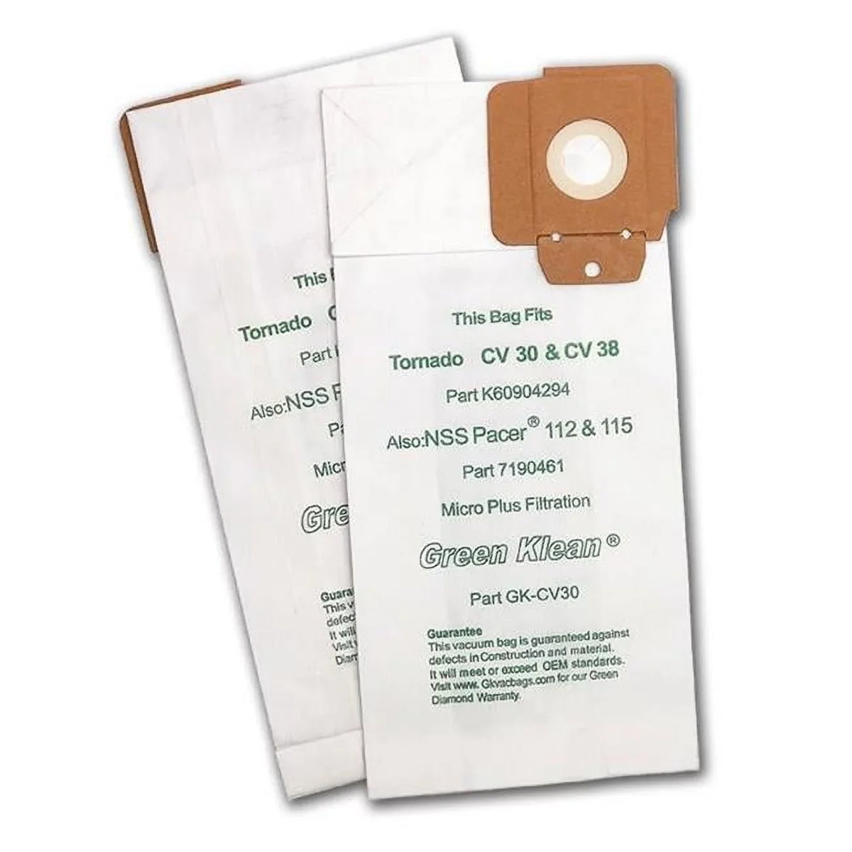 Green Klean GK-CV30 NSizeSize Pacer 12 & 15 Replacement Vacuum Bags - 10 per Case - Case of 10