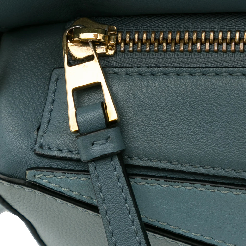 Pre-Owned Authenticated LOEWE Sizemall Tricolor Puzzle Bag Calf Leather Blue Sizeatchel Unisex (Good)