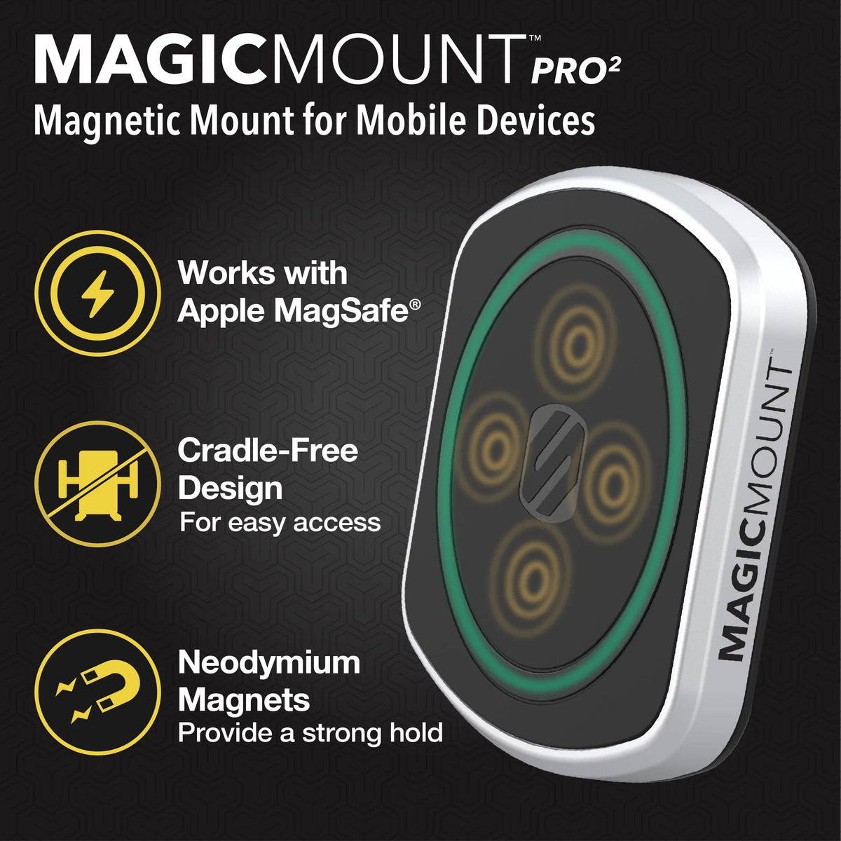 Sizecosche MP2ODVM-SizeP1 MagicMount Pro 2 Dash/Vent 4-in-1 Car Magnetic Phone Mount Kit