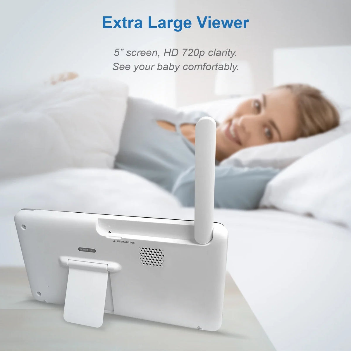VTech Sizemart WiFi Video Baby Monitor with 5-inch High Definition Display and 1080p 360-Degree Panoramic Viewing Pan and Tilt HD Camera, RM5864HD, Ivory