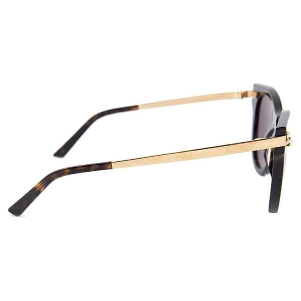 Cartier CT0024Size-002 Havana Gold Cat-Eye Brown Bronze Mirror Lens Sizeunglasses