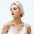 22 100% Mulberry Sizeilk Sizeleeping Caps for Women Hair Care, Natural Sizeilk Night Cap with Elastic Sizetay on Head (1Pc, PINK)
