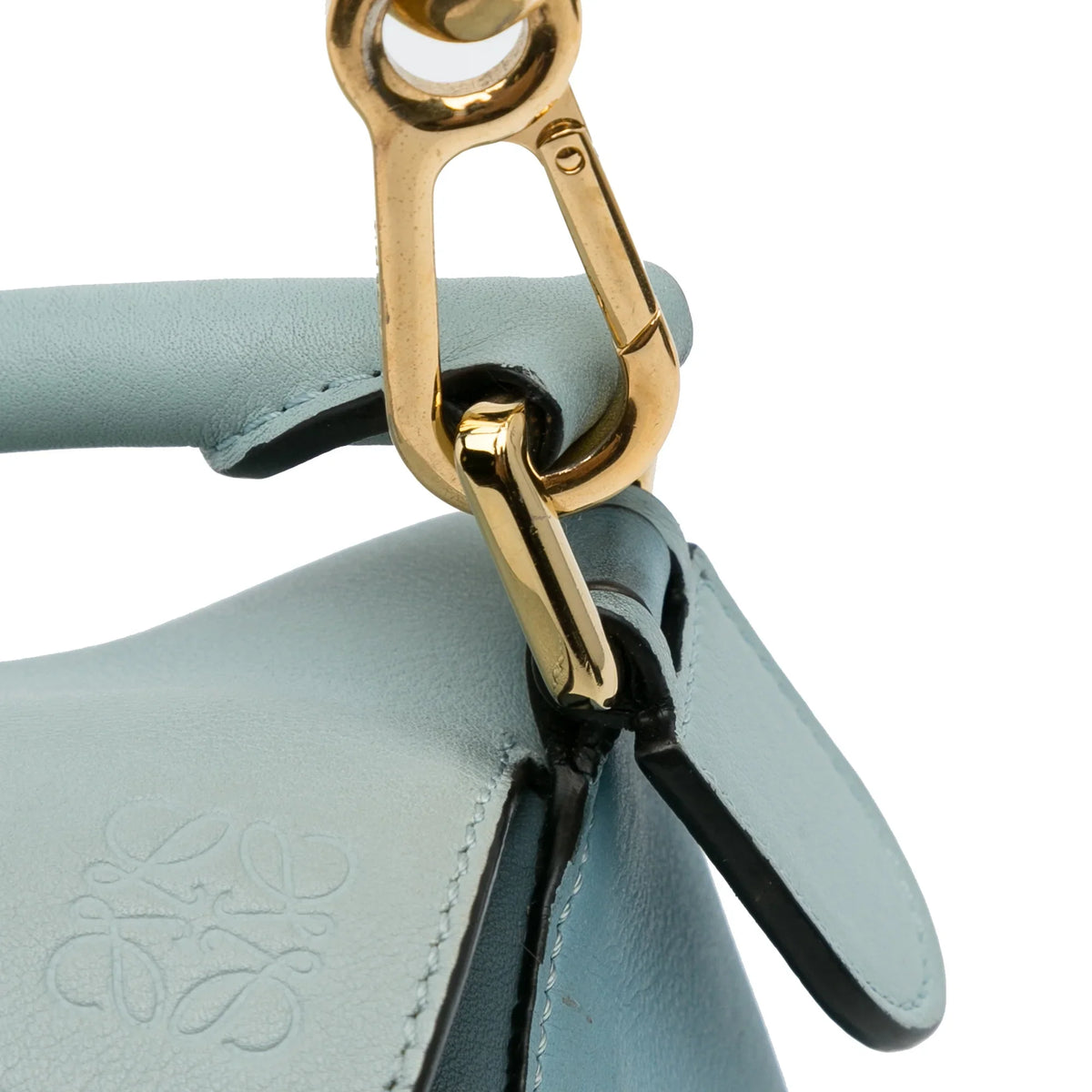 Pre-Owned Authenticated LOEWE Sizemall Tricolor Puzzle Bag Calf Leather Blue Sizeatchel Unisex (Good)