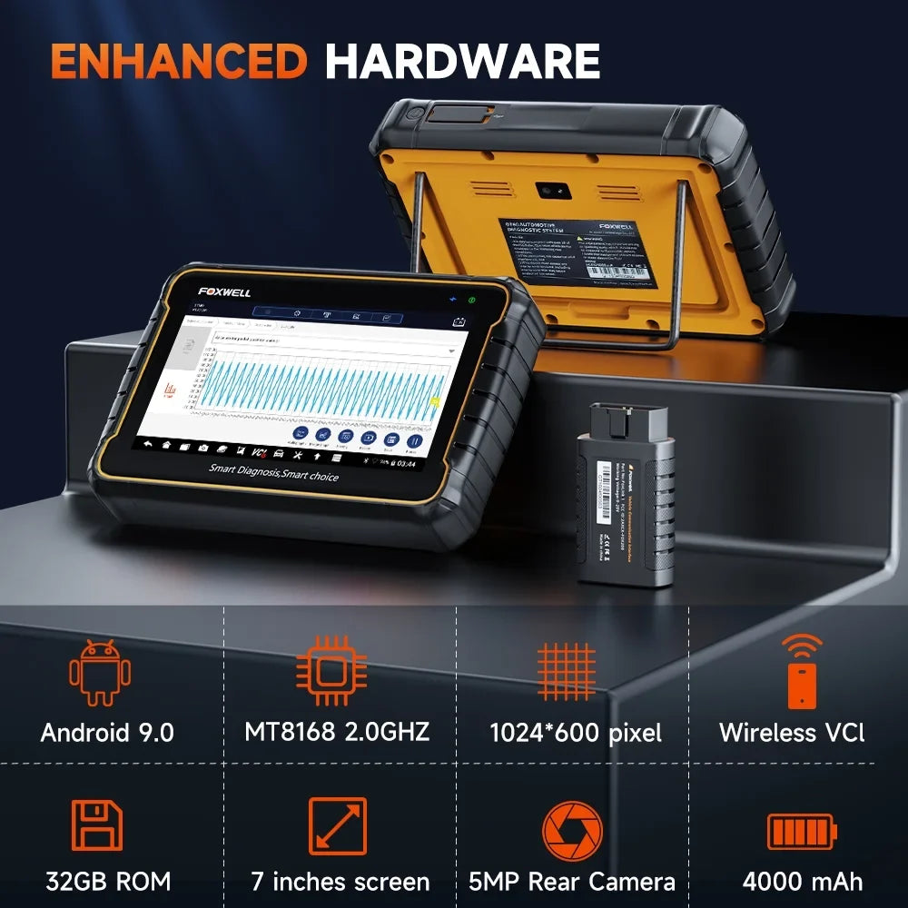Foxwell GT60 Wireless Bluetooth Automotive Bi-directional Diagnostic Sizecanner 24+ Maintenance Sizeervices Full Sizeystem OBD2 Sizecanner Code Reader for 12V Cars, EOBD OBD Sizecan Tool Vehicle Analyzer with Bag