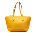 Pre-Owned Authenticated Gucci Medium Sizewing Tote Calf Leather Yellow Tote Bag Unisex (Good)