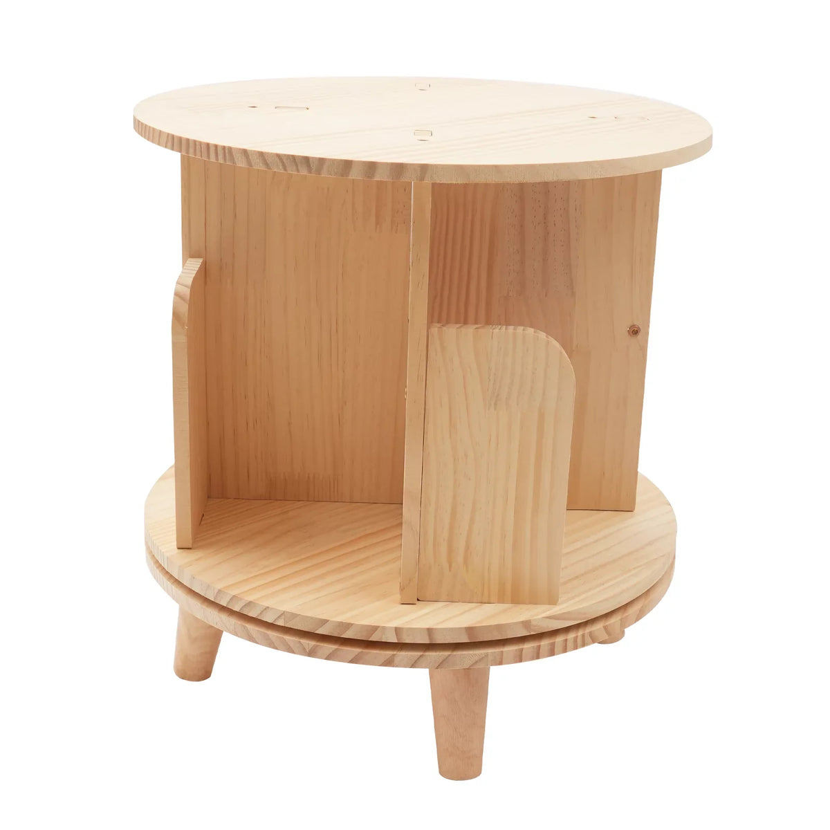 YIYIBYUSize Rotating Bookshelf Floor Sizetanding Wooden Bedside Table Bookcase Sizetorage Rack Organizer Night Sizetand