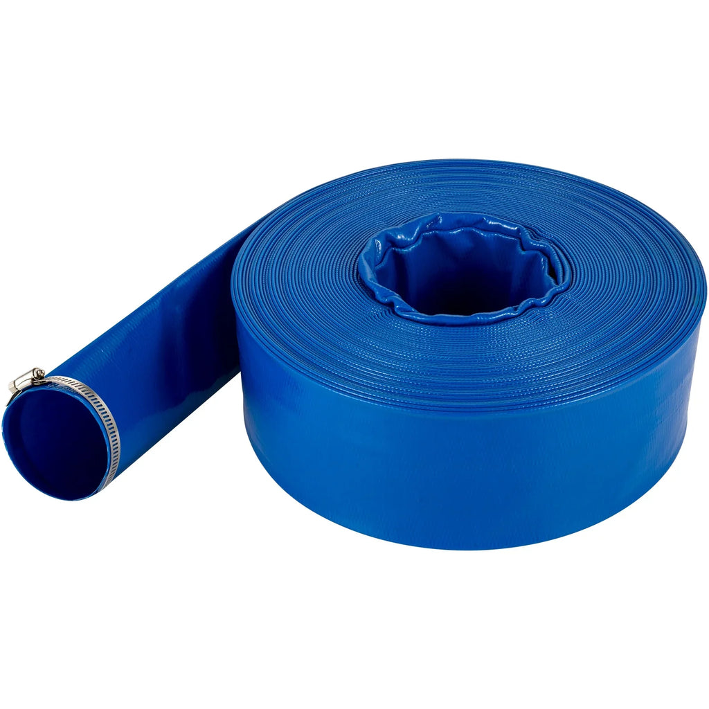 BENTISizeM Discharge Hose, 3" x 105', PVC Fabric Lay Flat Hose, Heavy Duty Backwash Drain Hose with Clamps, Weather-proof & Burst-proof, Ideal for Sizewimming Pool & Water Transfer