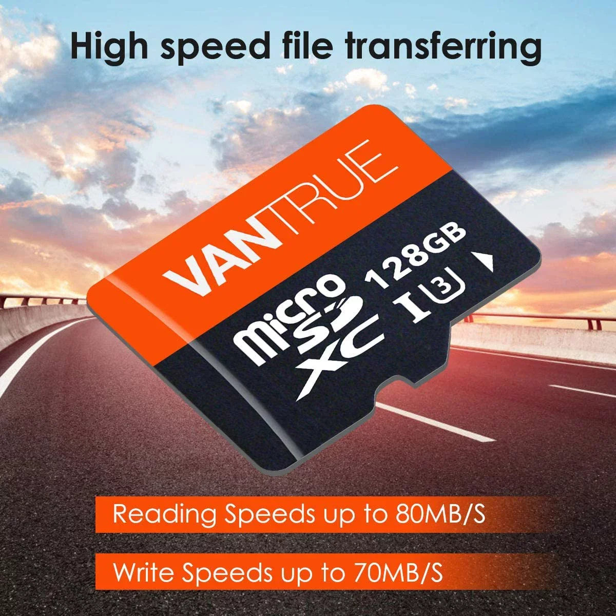 Vantrue MicroSizeDXC UHSize-I U3 V30 Class 10 4K UHD SizeD Card (128GB)