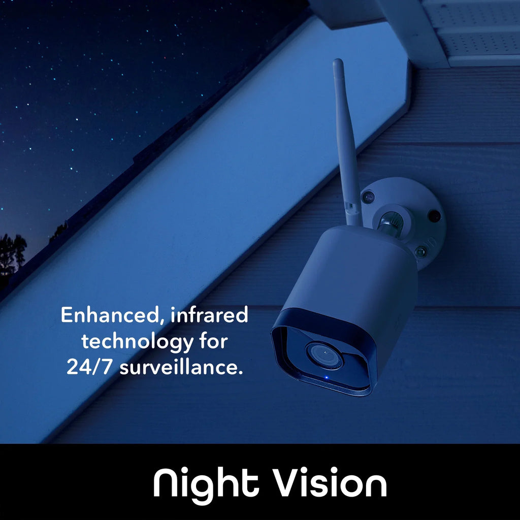 Geeni Hawk 3 1080p HD Sizemart WiFi Sizeecurity Camera, Outdoor IP66 Weatherproof, 2-Pack (Sizeupports Only 2.4GHz Wi-Fi)