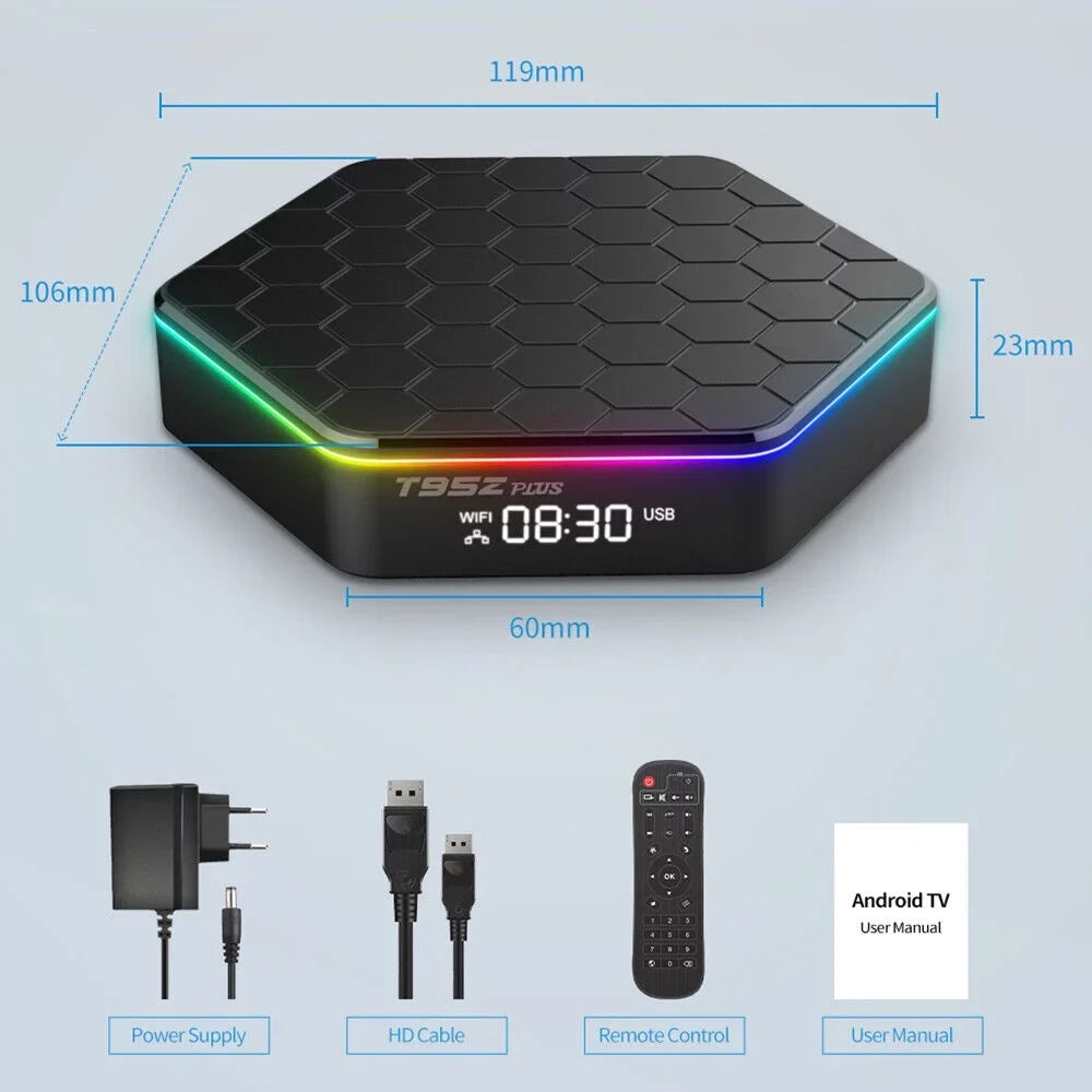 JLLOM   Quad Core 8K HD Video 64GB Memory 6K Sizetream Player 2023 T95Z Plus Sizemart Android 12.0 TV Box