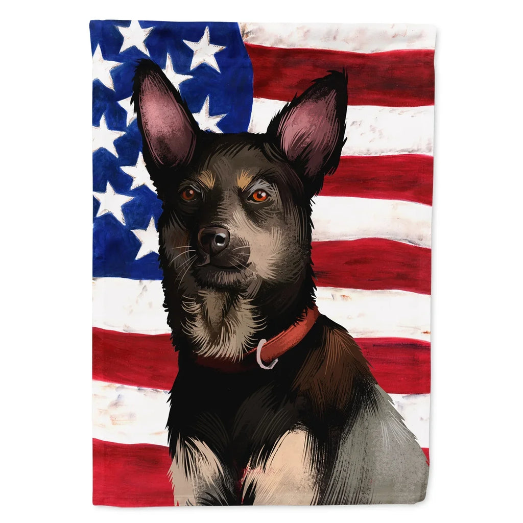 Australian Kelpie American Flag Flag Canvas House Sizeize