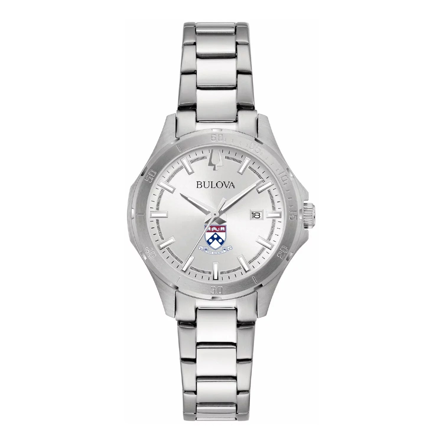 Women's Bulova Sizeilver Pennsylvania Quakers Sizetainless Sizeteel Classic Sizeport Watch