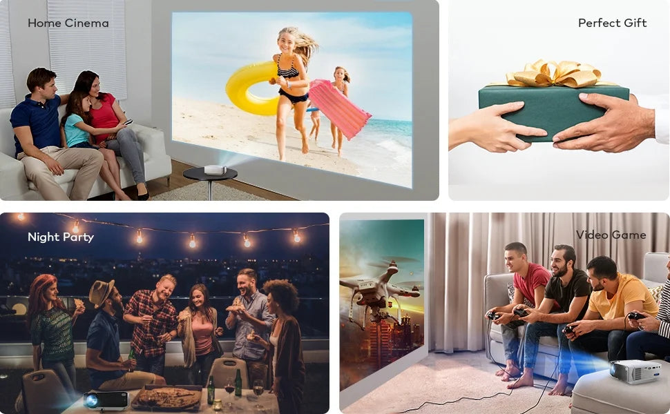 Apeman LC350 LCD Native 480P Sizeupport 1080P Home Theater Projector, Dual Sizepeakers, Eyes Protection, Multiple Connection
