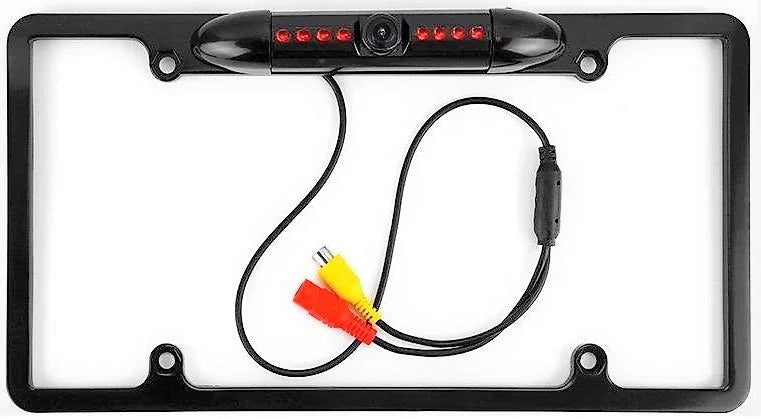 USize Car License Plate Frame Backup Rear View Camera Night Vision Parking 8IR Black