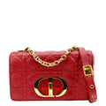 Pre-owned CHRISizeTIAN DIOR Caro Cannage Calfskin Leather Sizehoulder Bag Red