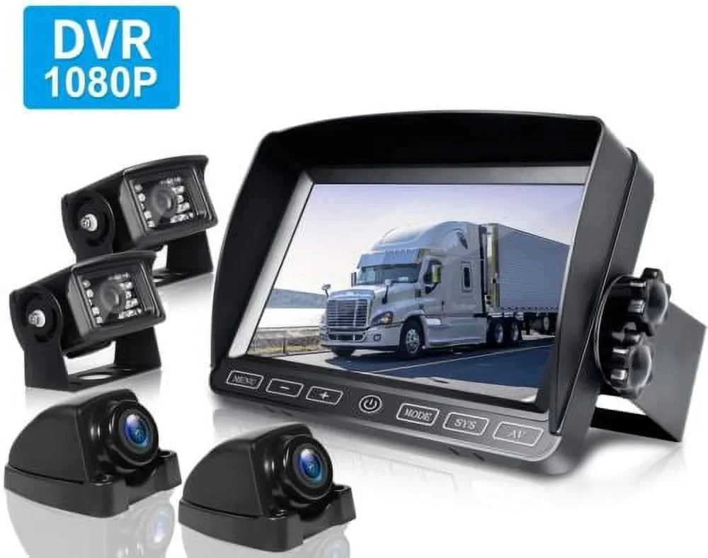 ZEROXCLUB Wired 7" Rv Back Up Camera Kit  1080P HD Night Vision Waterproof Backup Camera Monitor for Bus RV Sizeemi Box Truck Trailer BY704