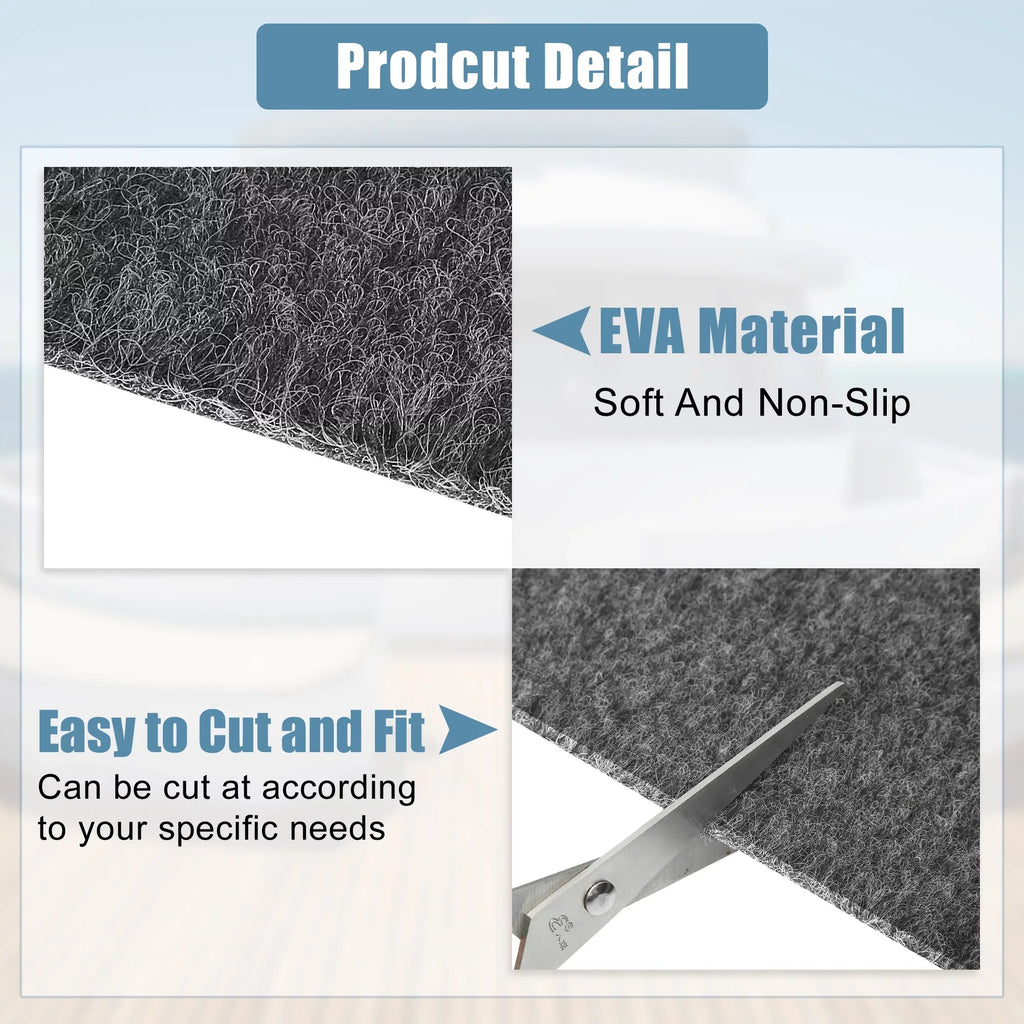 Unique Bargains 157"x12"x0.24" Dark Gray Boat Carpet Pad Decking Sizeheet Mat for Boat Trailers Dark Gray