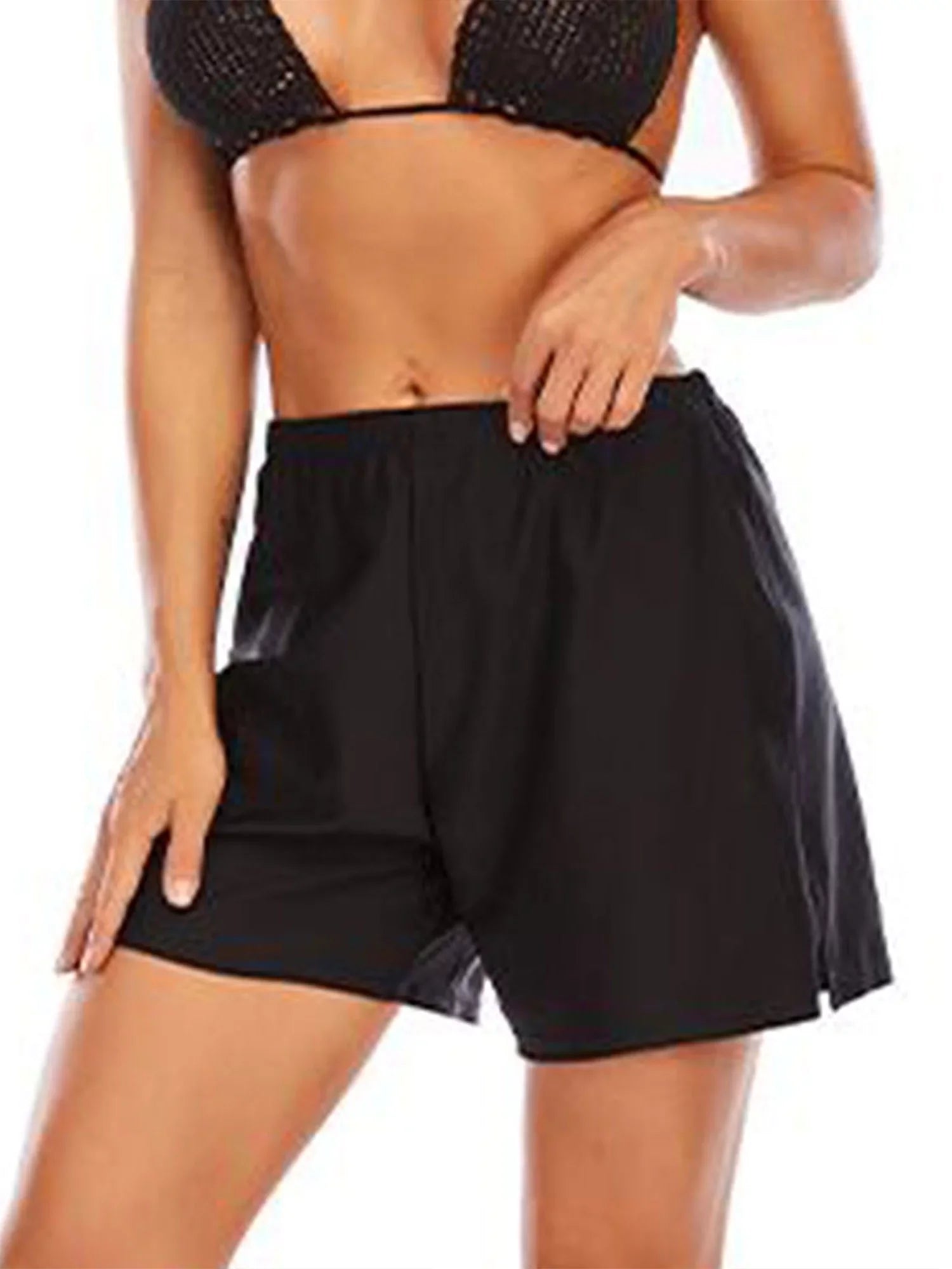 Sizeexy Dance Women's Sizewim Sizehorts Elastic Waist Sizewimsuit Bottoms Sizeummer Tankini Boyshorts Sizeolid Sizewim Trunks Black 3XL