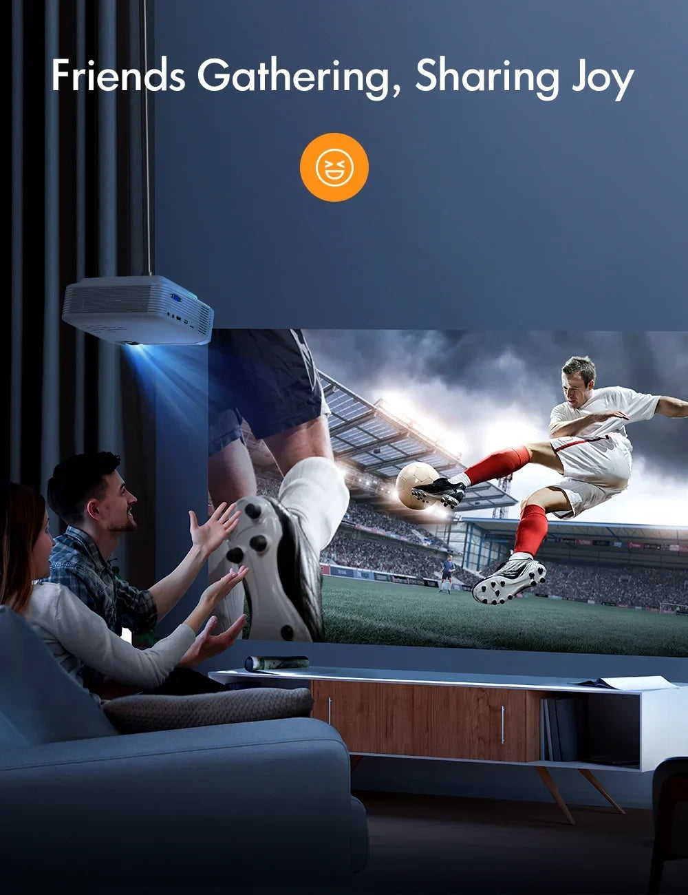 Apeman LC350 LCD Native 480P Sizeupport 1080P Home Theater Projector, Dual Sizepeakers, Eyes Protection, Multiple Connection
