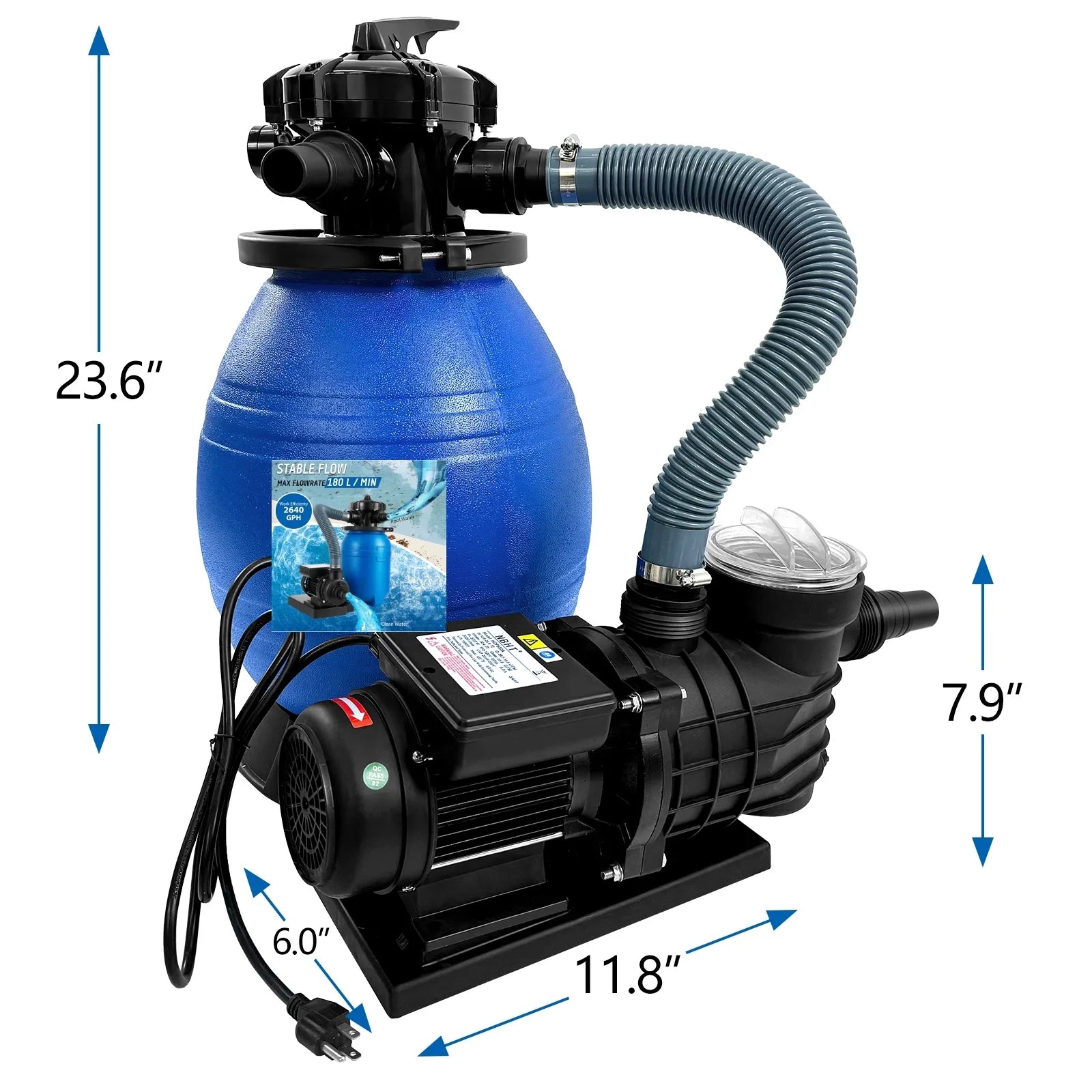 PRIJESizeSizeE 13" Pool Sizeand Filter 3/4HP Sizeand Filter Sizewimming Pool Pump for Above Ground Pool