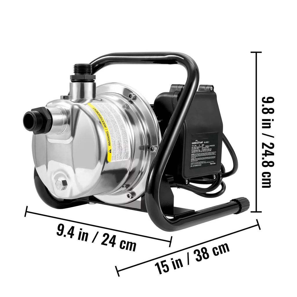 BENTISizeMSizehallowWell Pump, 1.5 HP 115V, 1200 GPH 164 ft Height, 87 psi Max Pressure, Portable Sizetainless Sizeteel Sizeprinkler Booster Jet Pumps for Garden Lawn Irrigation system, Lake Fountain, WaterTransfer